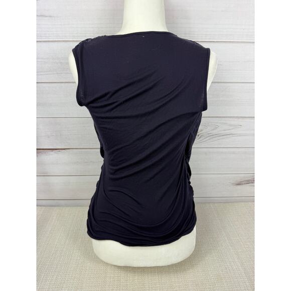 Calvin Klein Draped Sleeveless Blouse Deep Purple Size M Womens - Picture 3 of 7